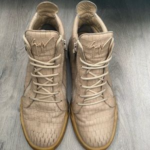 Giuseppe Zanotti Crocodile Sneaker, Bianco Size 11